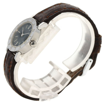Bvlgari Watches Quartz Bb23Sld Stainless Steel, Leather Silver Bulgari Bulgari Black Dial Women