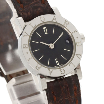 Bvlgari Watches Quartz Bb23Sld Stainless Steel, Leather Silver Bulgari Bulgari Black Dial Women