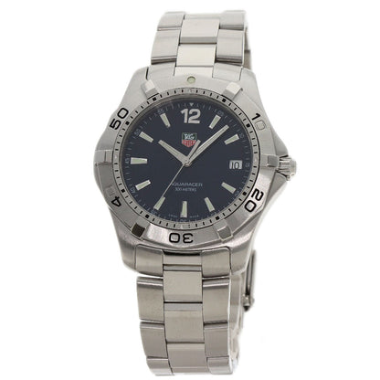 Tag Heuer Watches Quartz Waf1113 Stainless Steel , Stainless Steel Silver Aqua Racer Navy Dial Mens