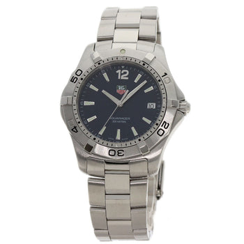 Tag Heuer Watches Quartz Waf1113 Stainless Steel , Stainless Steel Silver Aqua Racer Navy Dial Mens