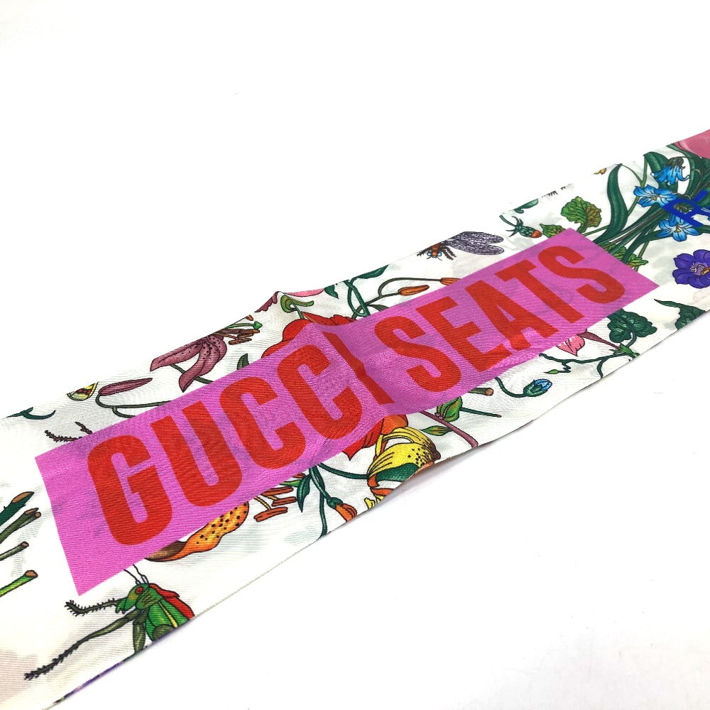 Gucci Scarf 678992 Silk Multicolor 100Th Anniversary Flora Floral Pattern Neck Bow Women