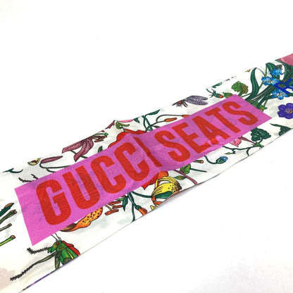 Gucci Scarf 678992 Silk Multicolor 100Th Anniversary Flora Floral Pattern Neck Bow Women