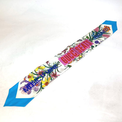 Gucci Scarf 678992 Silk Multicolor 100Th Anniversary Flora Floral Pattern Neck Bow Women