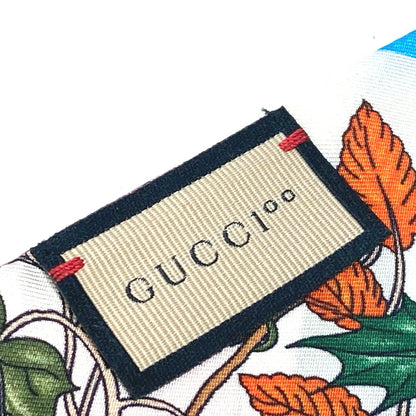 Gucci Scarf 678992 Silk Multicolor 100Th Anniversary Flora Floral Pattern Neck Bow Women