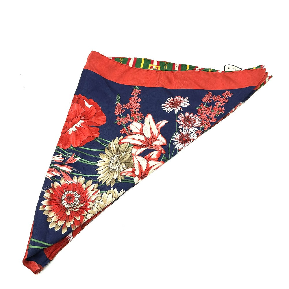 Gucci Scarf Silk Multicolor All-Over Floral Pattern