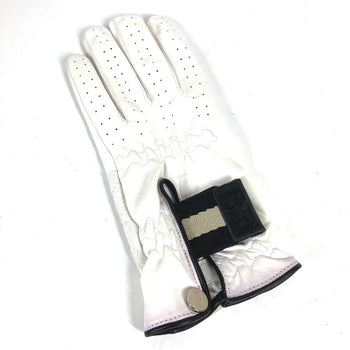 Gucci Gloves Leather White For Left Hand Golf Gloves Women 8