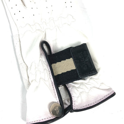 Gucci Gloves Leather White For Left Hand Golf Gloves Women 8