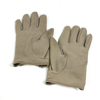 Gucci Gloves Leather Beige Ribbon Wood Bamboo Women 7