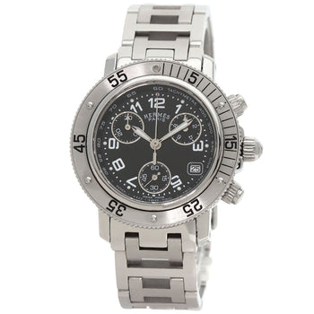 Hermes Watches Quartz Cl2.310 Stainless Steel , Stainless Steel Silver Clipper Diver Chronograph