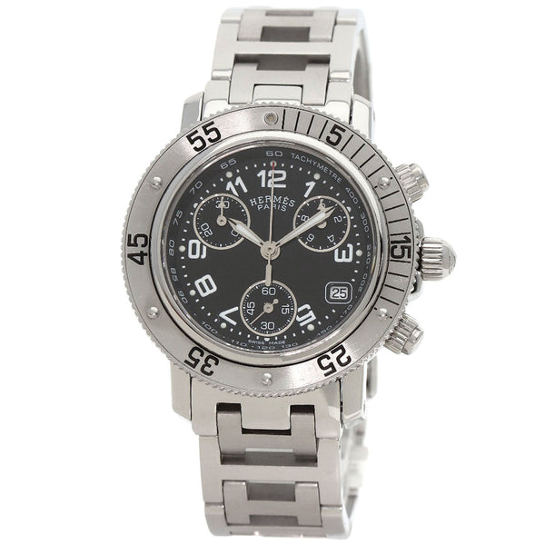 Hermes Watches Quartz Cl2.310 Stainless Steel , Stainless Steel Silver Clipper Diver Chronograph