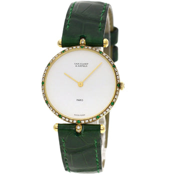 Van Cleef & Arpels Watches Quartz 18101B1 18K Yellow Gold Gold Pierre Emerald Diamond White Dial