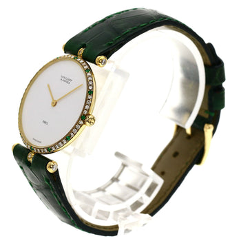 Van Cleef & Arpels Watches Quartz 18101B1 18K Yellow Gold Gold Pierre Emerald Diamond White Dial