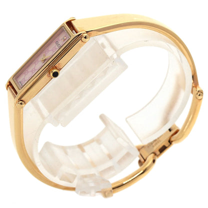Gucci Watches Quartz 1500L Pgp , Pgp Gold Square Face Bangle 1P Diamond Gg Pink Shell Dial Women