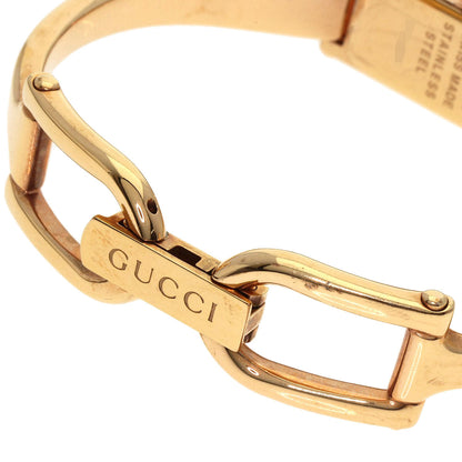 Gucci Watches Quartz 1500L Pgp , Pgp Gold Square Face Bangle 1P Diamond Gg Pink Shell Dial Women