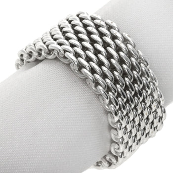 Tiffany&Co. Ring Sv Silver Somerset Mesh Women