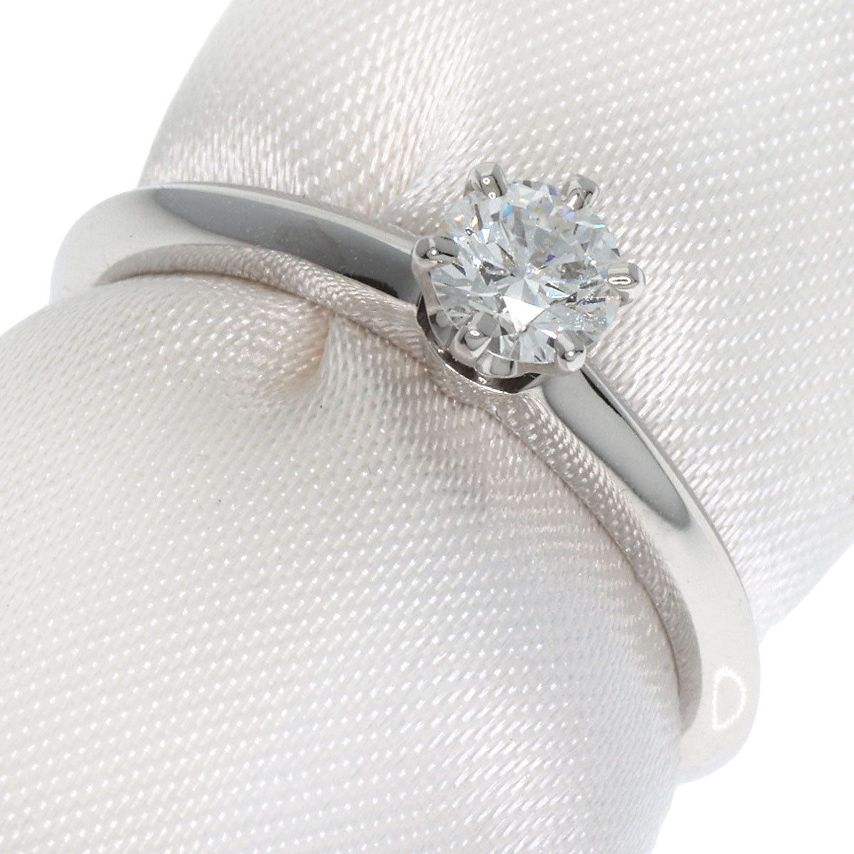 Tiffany&Co. Ring Pt950 Silver Solitaire Diamond Knife Edge Women