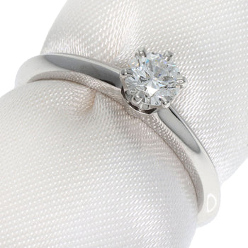 Tiffany&Co. Ring Pt950 Silver Solitaire Diamond Knife Edge Women