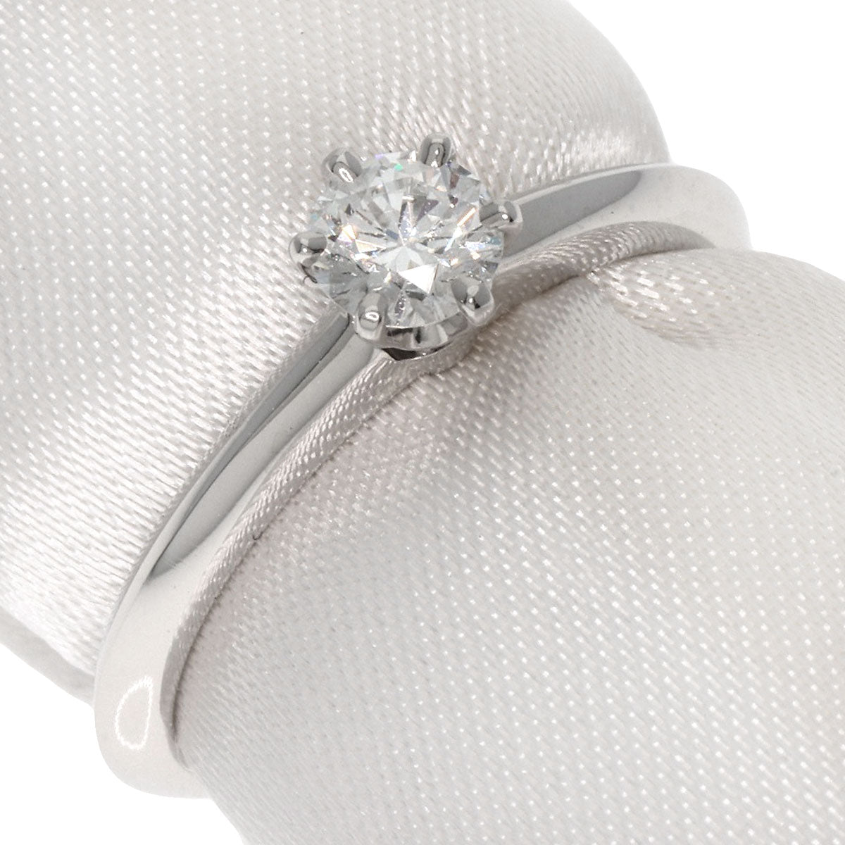 Tiffany&Co. Ring Pt950 Silver Solitaire Diamond Knife Edge Women