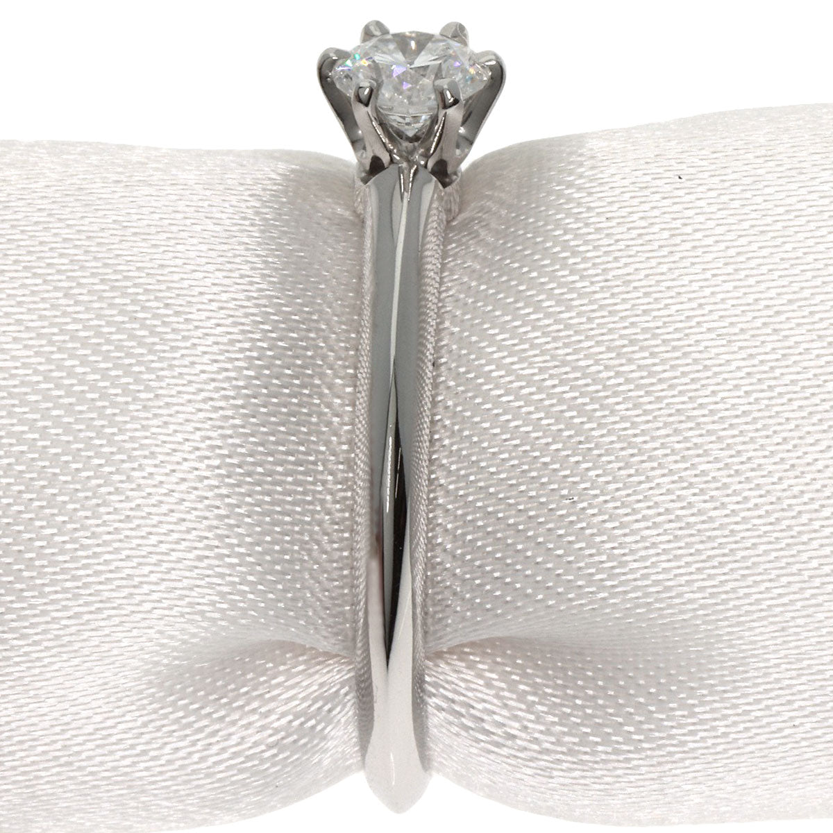 Tiffany&Co. Ring Pt950 Silver Solitaire Diamond Knife Edge Women