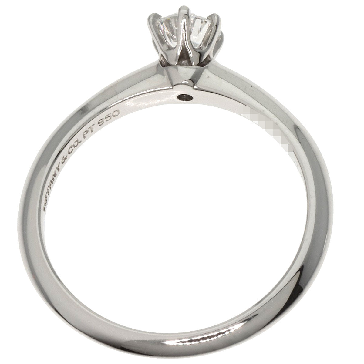 Tiffany&Co. Ring Pt950 Silver Solitaire Diamond Knife Edge Women