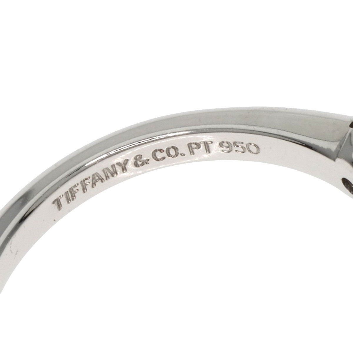 Tiffany&Co. Ring Pt950 Silver Solitaire Diamond Knife Edge Women