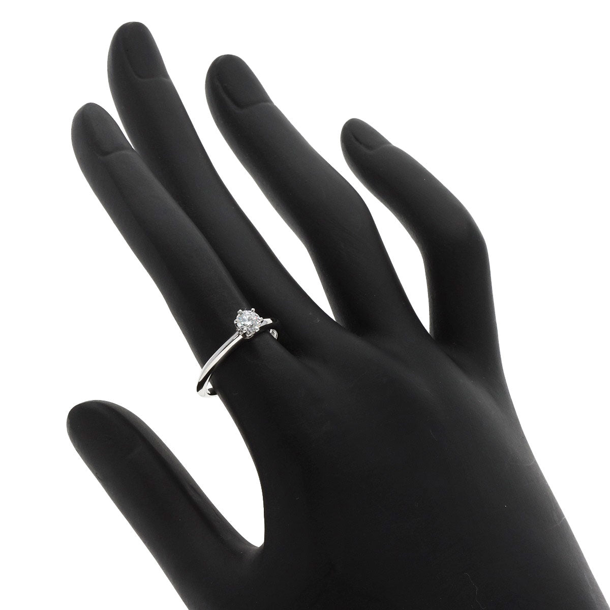Tiffany&Co. Ring Pt950 Silver Solitaire Diamond Knife Edge Women