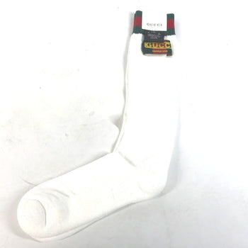 Gucci Socks 537821 Cotton, Nylon White Dapper Dan Collaboration Logo Sherry Line L 26-28Cm