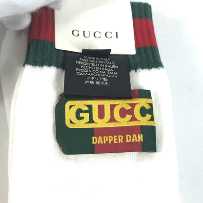 Gucci Socks 537821 Cotton, Nylon White Dapper Dan Collaboration Logo Sherry Line L 26-28Cm