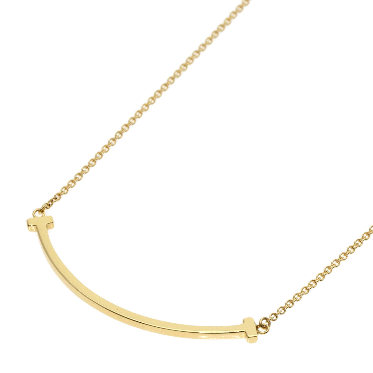 Tiffany&Co. Necklace 18K Yellow Gold Gold T Smile Small