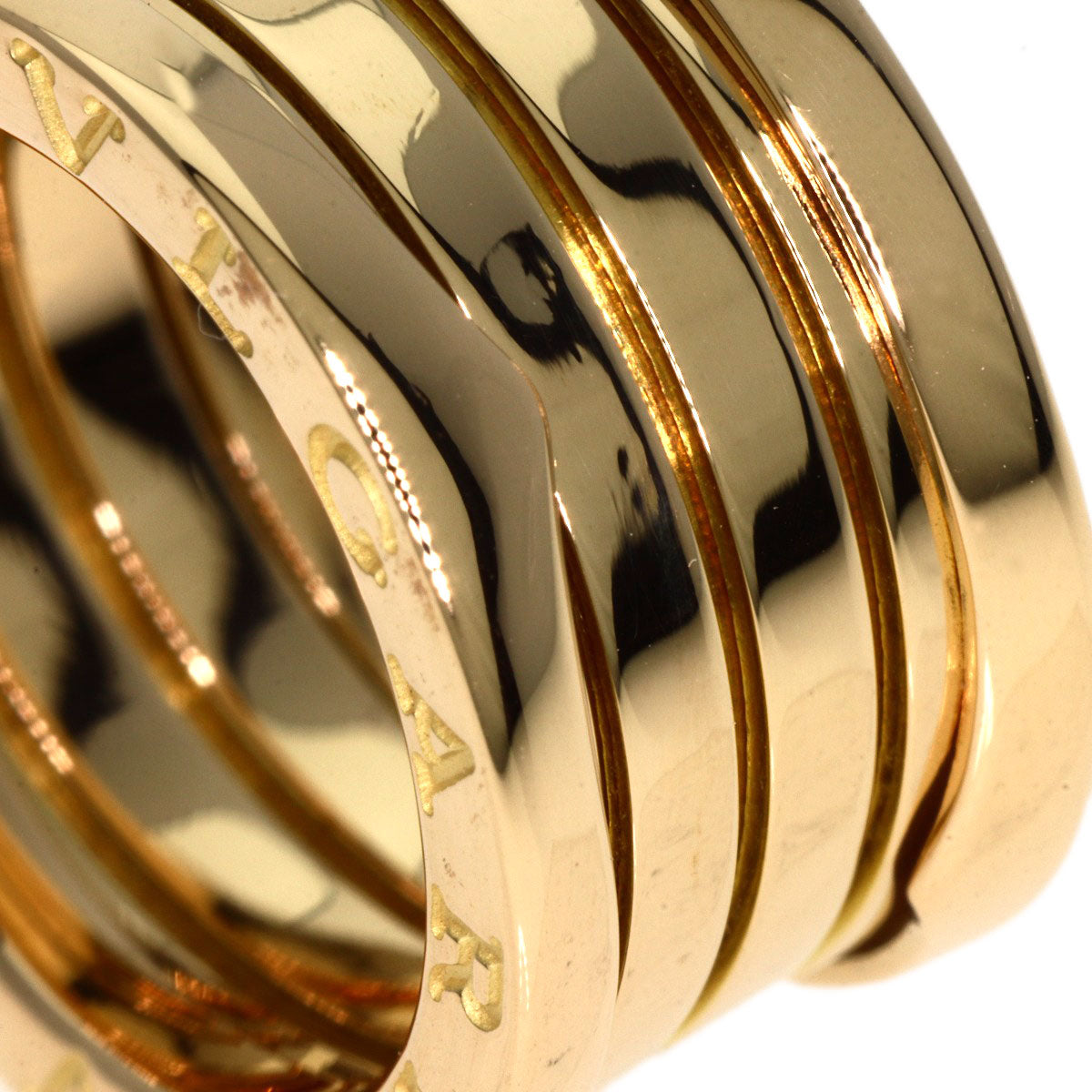 Bvlgari Ring 18K Yellow Gold Gold B-Zero1 B-Zero One 3 Bands #49