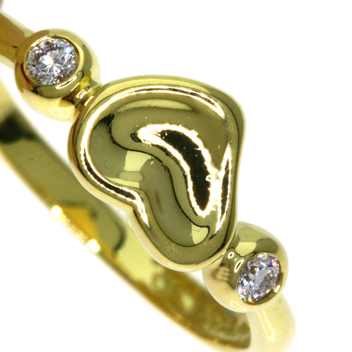 Tiffany&Co. Ring 18K Yellow Gold Gold Full Heart 2P Diamond Women