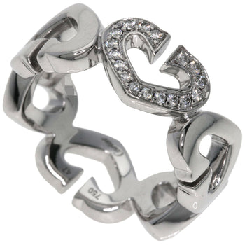 Cartier Ring K18Wg Silver C Heart Diamond #47