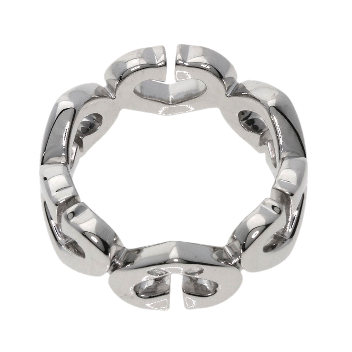 Cartier Ring K18Wg Silver C Heart Diamond #47