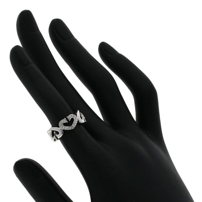 Cartier Ring K18Wg Silver C Heart Diamond #47