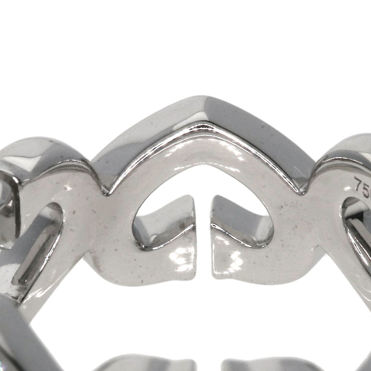 Cartier Ring K18Wg Silver C Heart Diamond #47