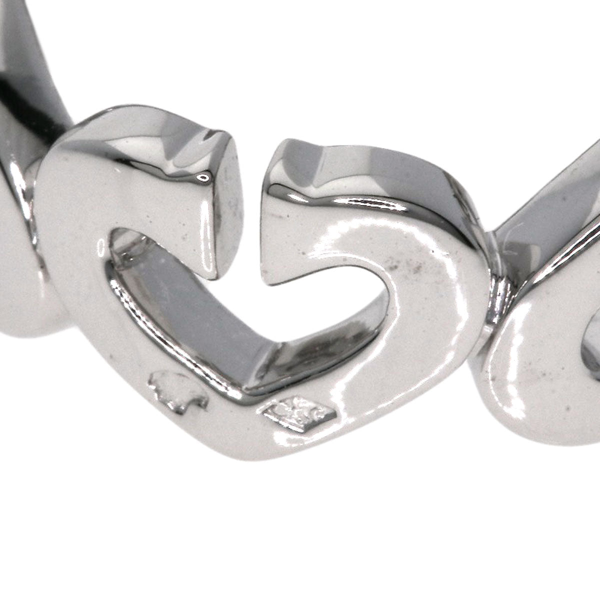 Cartier Ring K18Wg Silver C Heart Diamond #47
