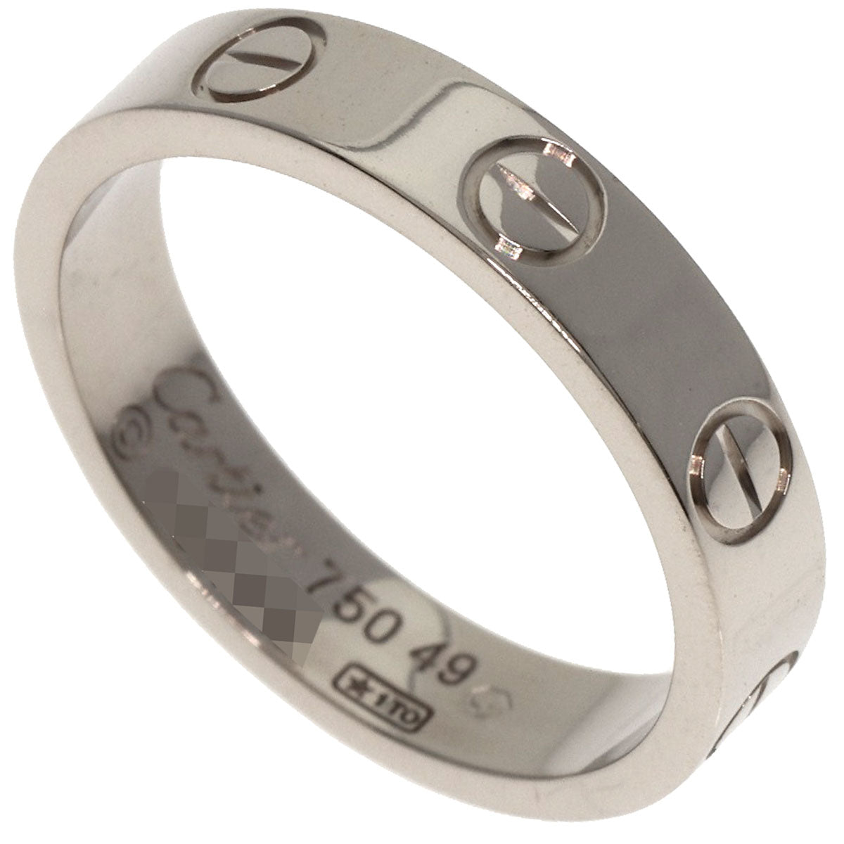 Cartier Ring K18Wg Silver Mini Love Ring #49