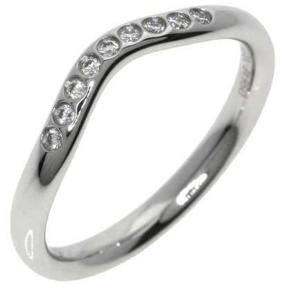 Tiffany&Co. Ring Pt950 Silver Curved Band Diamond