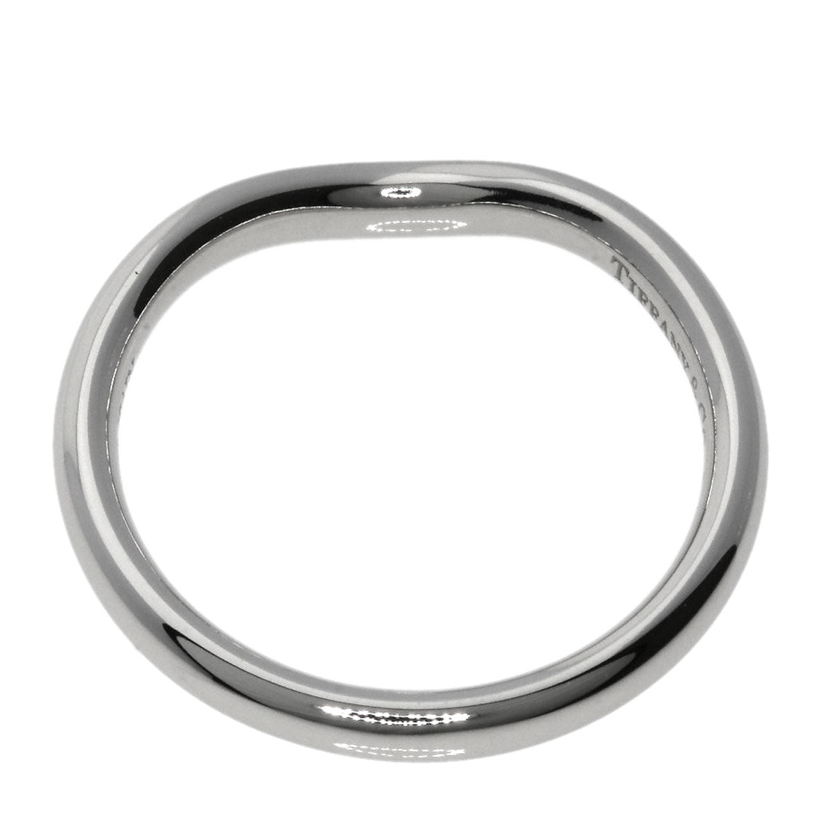 Tiffany&Co. Ring Pt950 Silver Curved Band Diamond