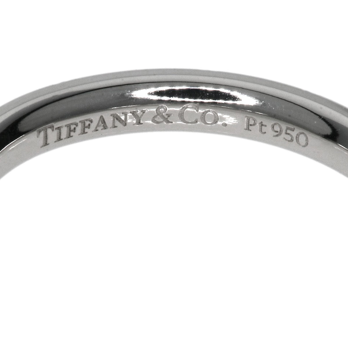 Tiffany&Co. Ring Pt950 Silver Curved Band Diamond