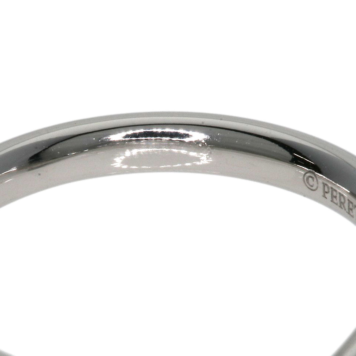 Tiffany&Co. Ring Pt950 Silver Curved Band Diamond