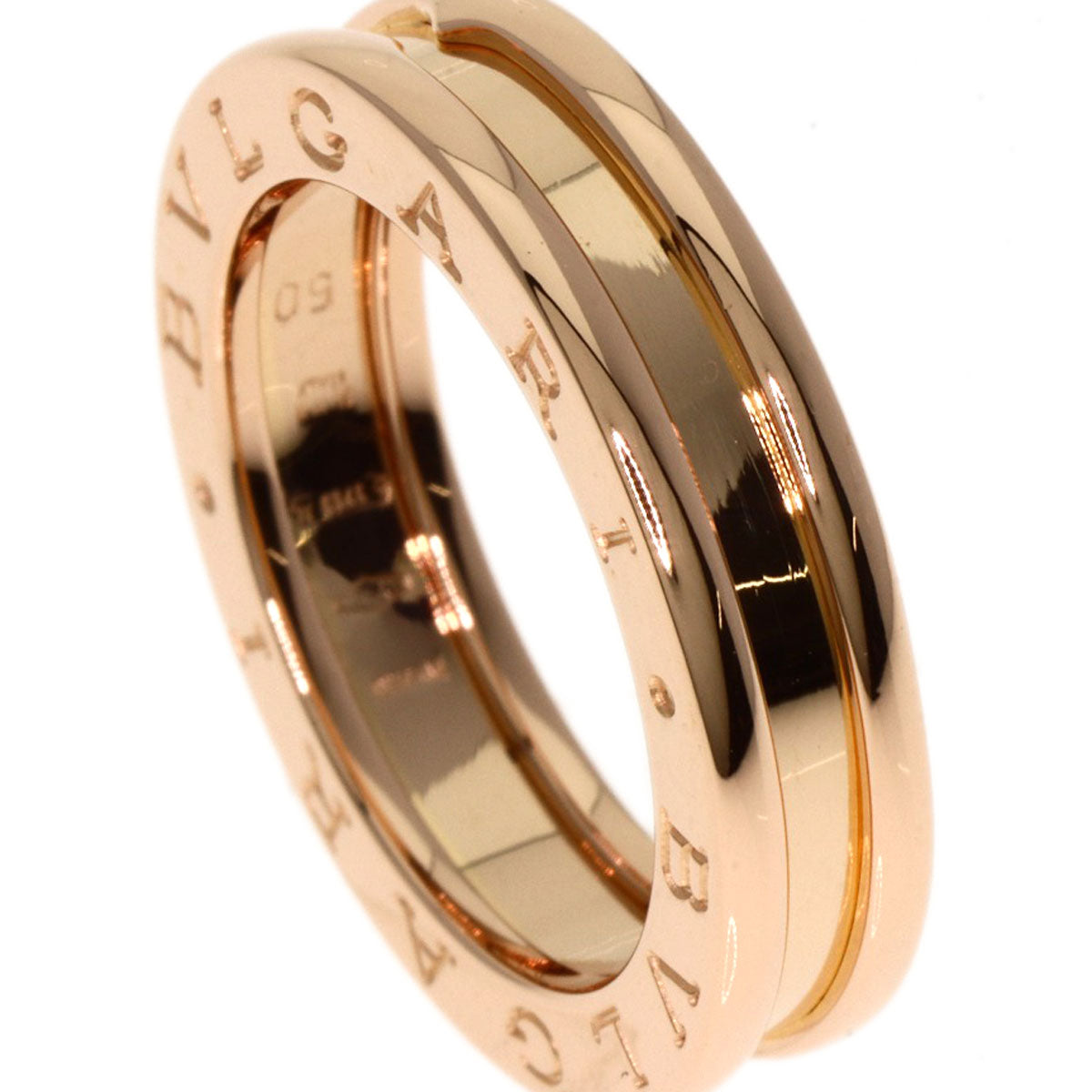 Bvlgari Ring 18K Pink Gold Gold B-Zero1 B-Zero One 1 Band #50