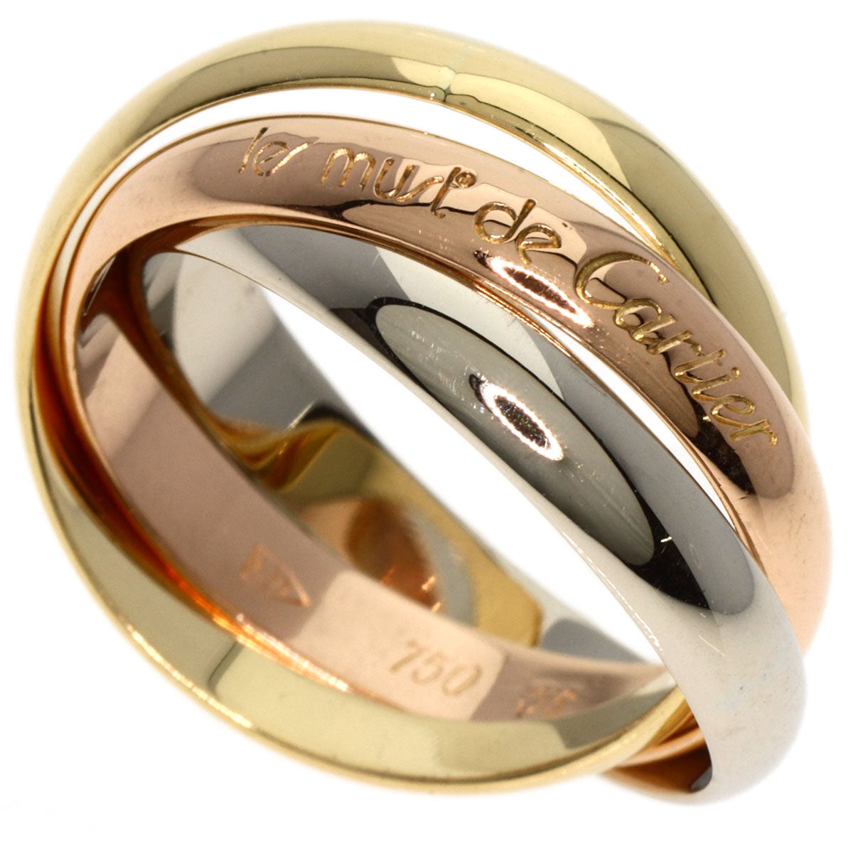 Cartier Ring 18K Yellow Gold Gold Trinity Mm #56