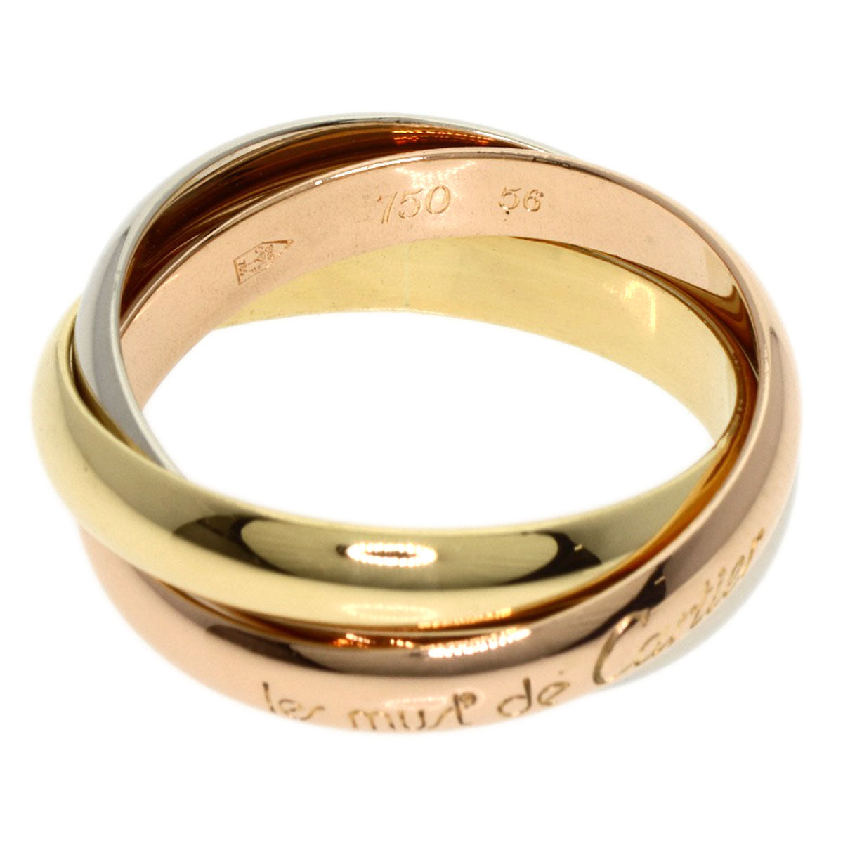 Cartier Ring 18K Yellow Gold Gold Trinity Mm #56