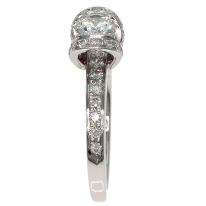 Tiffany&Co. Ring Pt950 Silver Ribbon Motif Diamond
