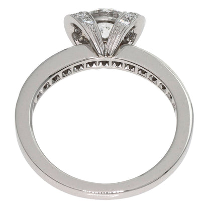 Tiffany&Co. Ring Pt950 Silver Ribbon Motif Diamond