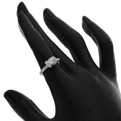 Tiffany&Co. Ring Pt950 Silver Ribbon Motif Diamond