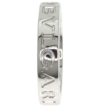 Bvlgari Ring K18Wg Silver Double Logo Diamond