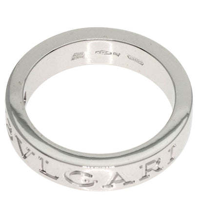 Bvlgari Ring K18Wg Silver Double Logo Diamond