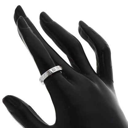 Bvlgari Ring K18Wg Silver Double Logo Diamond